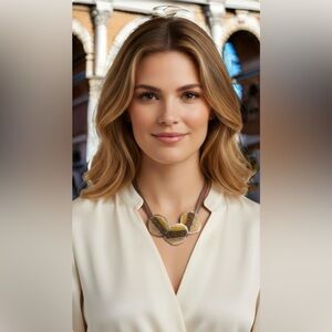 0078 Multi-Strand Necklace with Beaded Accents